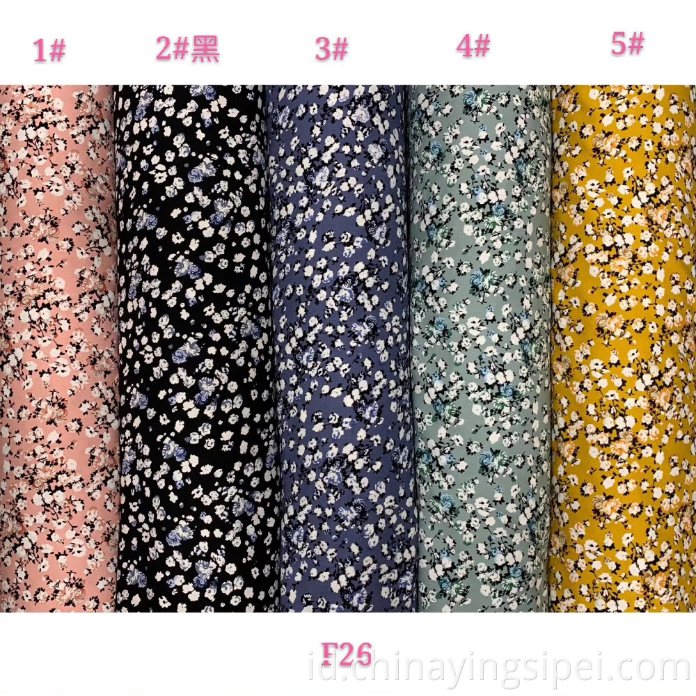 Stocklot Wholesale Twill Woven Floral Viscose Printing Fabric for Dress